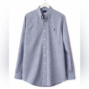 👔 Ralph Lauren Men’s Navy & White Gingham Button-Down Shirt Size XL